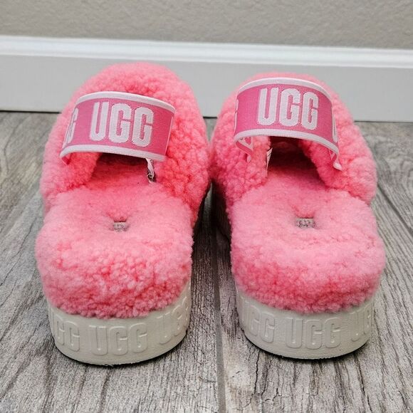 UGG Pink Adjustable Slide Sandals Oh Fluffita - Picture 10 of 14